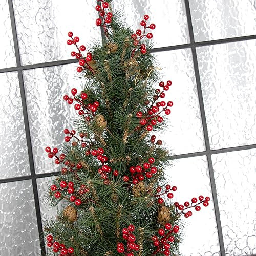 LLZLL Christmas Decoration Artificial Berry Stems Red Berries 1