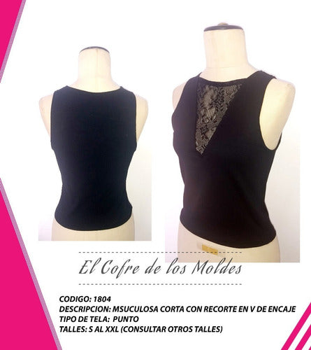 Molde Digital Musculosa C/ Encaje En V, Pack Talles S A Xxl 1