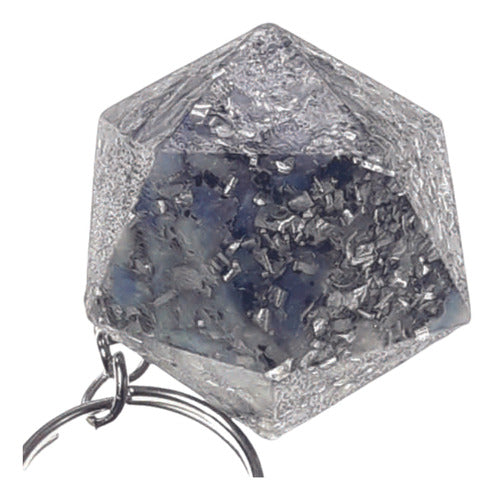 Orgonitos® Orgonite Icosahedron Keychain with Blue Quartz 0