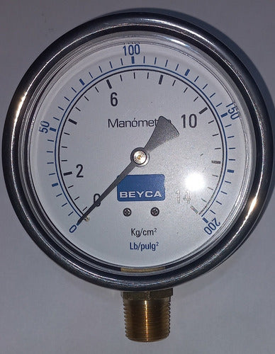 BEYCA 100mm 1/2 Inf. 0-14 Kg Glycerin Siphon Manometer 1