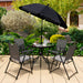 Door Garden Patio Set: Large Umbrella + Table + 4 Chairs 2