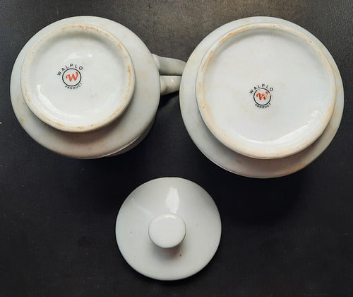 Chinese Ceramic Sugar Bowl and Creamer Set 6