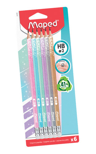 Maped Glitter Body Black Pencils Hb X6 0