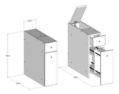 ALMACEN DEL HOGAR Modern Bathroom Organizer Furniture OB-201 3