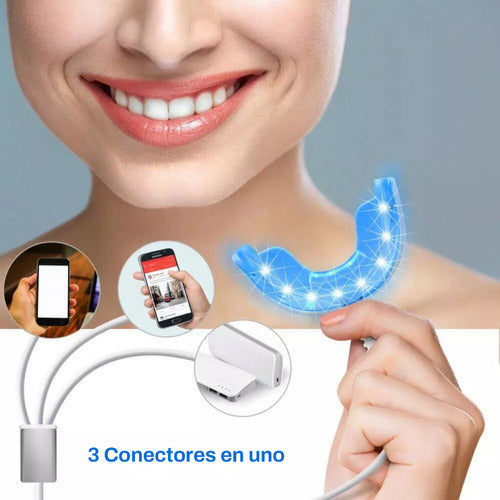 Blanqueador Dental Led Uv + Tiras Dientes Blancos 5d Mint 7