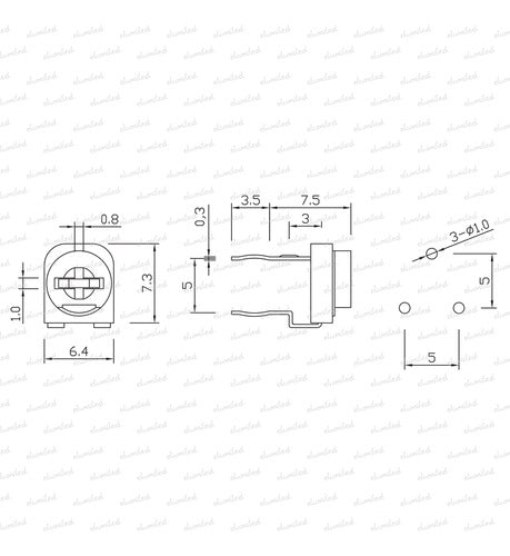 ELUMILED Trimpot Preset Horizontal 2M 2000000 Ohms Linear (205) 2