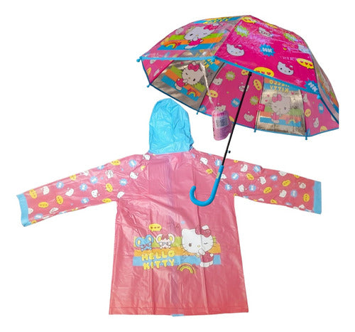 Wabro Piloto Y Paragua Impermeable Infantil Lluvia Hello Kitty 6