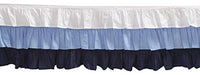 Bacati - Mix N Match Solid 3 Layer Ruffled Crib Skirt (White/Blue/Navy) 0