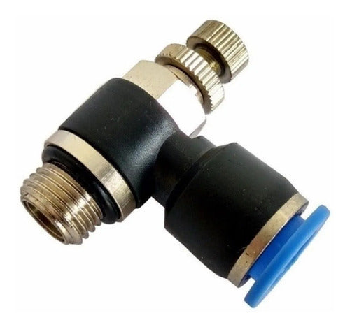 Conexão Pneumática Regulador De Fluxo 1/2 Bsp X Tubo 12 Mm 1