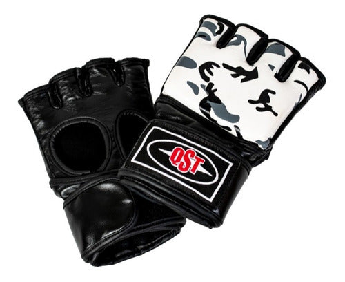 Premium MMA Leather Gloves and Hand Wraps Combo by QST ARGENTINA (#1330C) 1