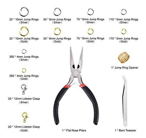 Paxcoo Kit 1200 Open Jump Rings and Lobster Clasps for Jewelry Making 1