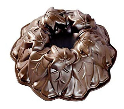 Nordic Ware Harvest Leaves Bundt Pan Bronce 0