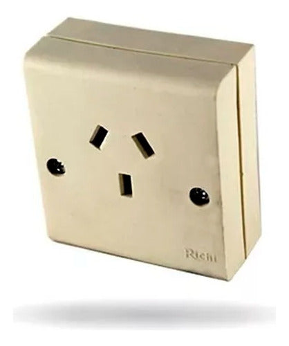 Richi Pack X 2 Surface Socket with 1 Plug No Cable 0