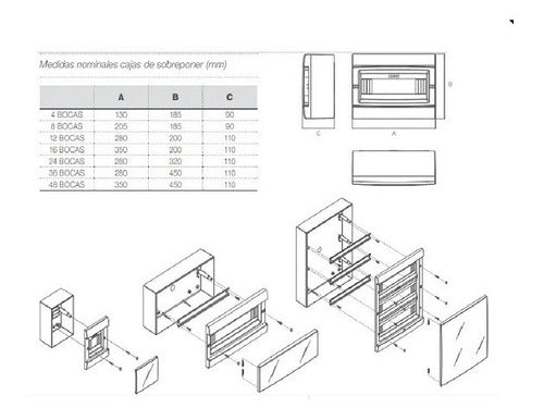 Caja Para Termicas 4 Bocas Exterior De Pvc Genrod  0480504 1