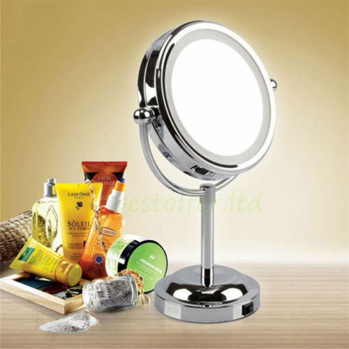 Ronda De Plata De Pie Libre Led Luz Maquillaje Tocador Tocad 3