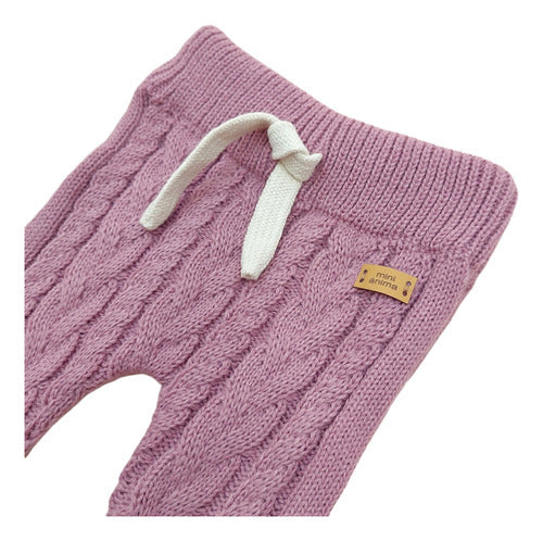 Braided Knit Mini Anima Winter Baby Plum Leggings 1
