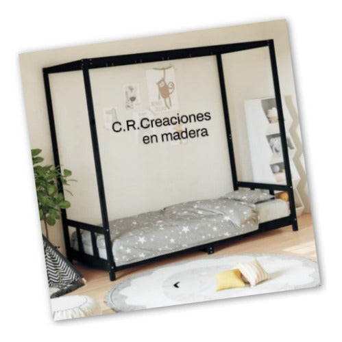 C.R.Creaciones En Madera Montessori House Crib Bed 0