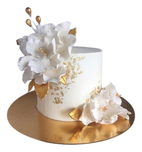 Adorno De Torta De Boda ,arreglo Floral En Porcelana Fria . 0