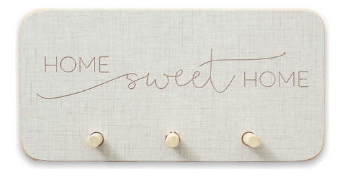 Wooden Key Holder - #03 Home Sweet Home Rec - 20 x 10 cm 7