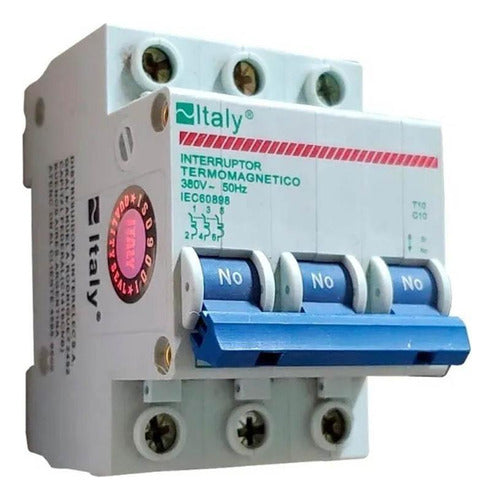 Interruptor Térmico 3 Polos 10 Amp. Italy G P 0