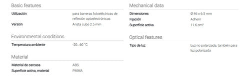 Balluff Espejo Reflector Sensor Fotoeléctrico Bam00uw Bos R2 2