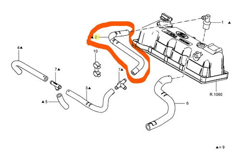 Ford Ventilation Hose for Gases - Ka/Ford Fiesta 1.0/1.6 Original 1