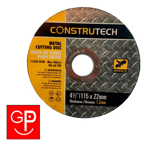 Construtech Metal Cutting Disc 115mm 1.2mm G P 1