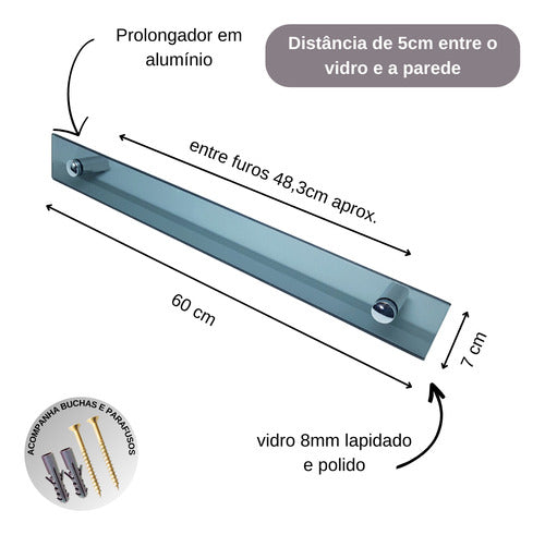 Kit Banheiro 5 Pçs Toalheiro Shampoo Saboneteira Papeleira 6