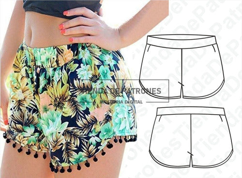 TIENDA DE PATRONES Molde Patron Coreldraw Mini Short Mujer Del 38 Al 46 3