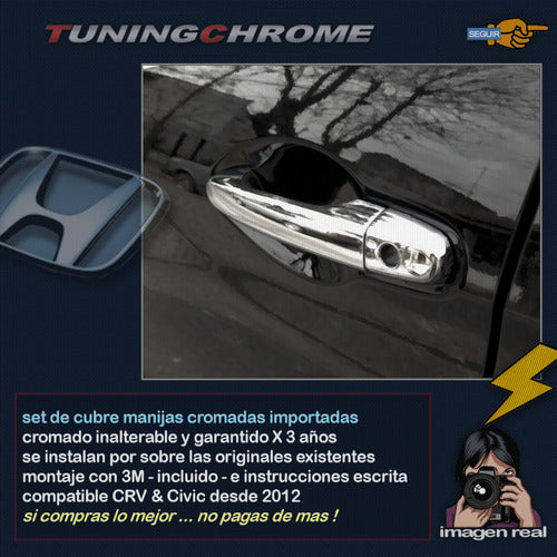 Chrome Door Handle Covers for Civic 2012+ Imported Tuningchrome 3