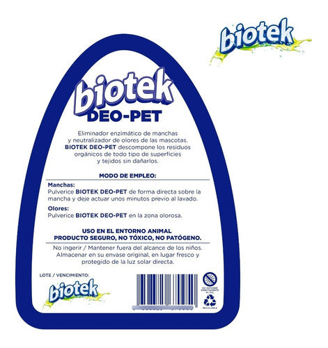 BioTek Eliminador De Olores Y Manchas Mascotas Enzimatico 3lt 4