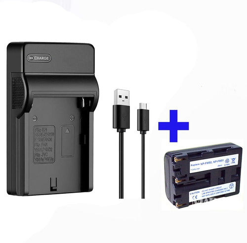 Charger + Battery for Sony NP-FM50 HC1 DSC-R1 TRV-140 TRV308 0