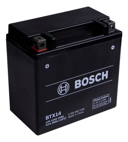 Bosch BTX14 12V 12AH Gel Motorcycle Battery - Ready to Use 0