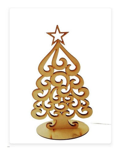 Arbolito Navideño Árbol De Navidad Decoración Centros De Mesa De Madera X 20 U 0