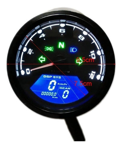 Universal Digital Motorcycle Speedometer Cafe Racer 12000rpm 4