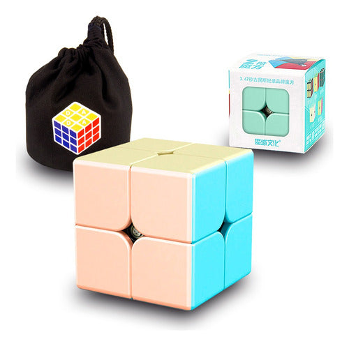 MoYu Cubo Rubik 2x2 Meilong 2 Macaron Stickerless + Estuche 0