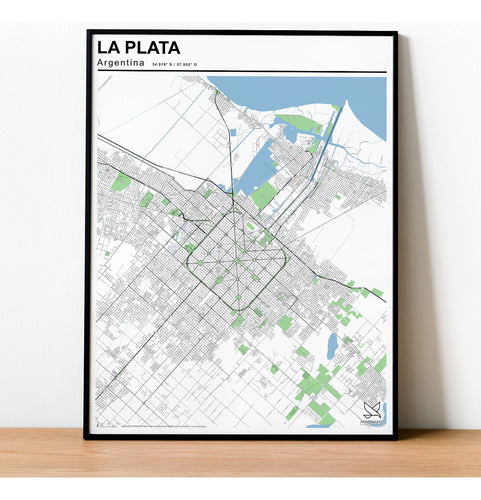 City Of La Plata Map 80cmx61cm 0