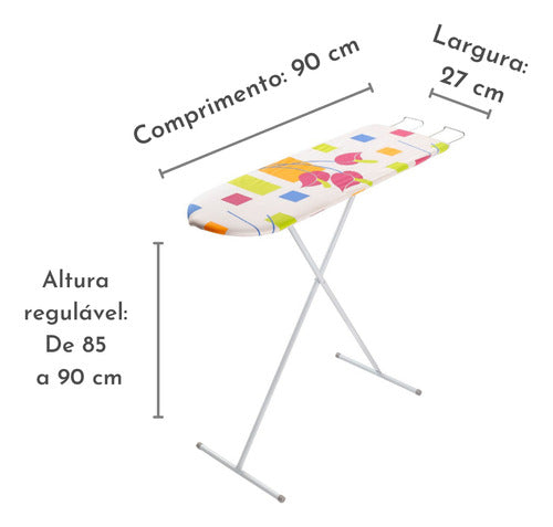 Mesa Tábua Prática Passar Roupa Passadeira Slin Utilissima 3