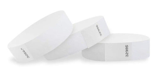 200 Plain White Polyester Safety Plastic Bracelets 0