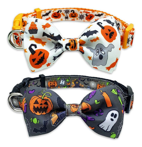 Paquete De 2 Collares Para Perros De Halloween Con Pajarita, 0