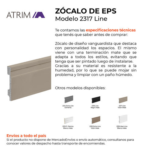 Atrim EPS Plain Baseboard Vision 2317 Textured Porcelain Floor 2