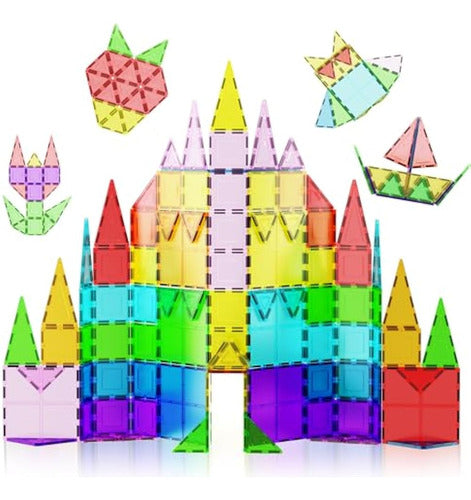 PicassoTiles 100-Piece Magnetic Building Tiles Set 0