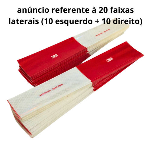 Kit 20 Faixa Refletiva Lateral 3m Cegonha Cegonheira Caçamba 1