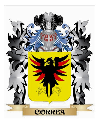 Escudo Del Apellido Correa - Heraldica - Lámina 45x30 Cm 0