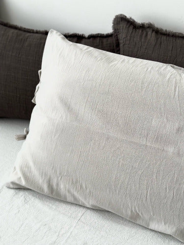 Philia Deco Funda De Almohada Tiritas Gris Perla 50x70cm - 100% Algodón 2