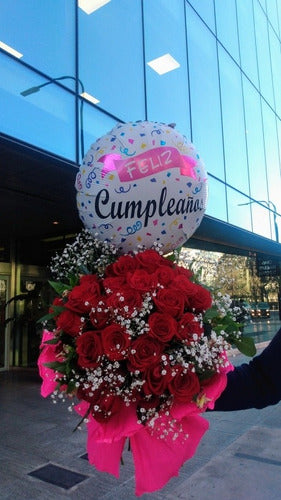 Cafriflowers Ramo De 24 Rosas Flores Globo Envíos A Domicilio 3