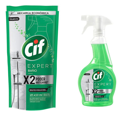 Cif Expert Bathroom Cleaning Combo with Trigger Sprayer and Refill 0