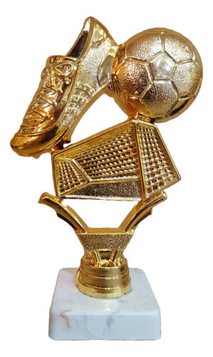 CABPremiaciones Set X15 Trofeo Plástico Fútbol Arco Pelota Botin 13cm Souv 0