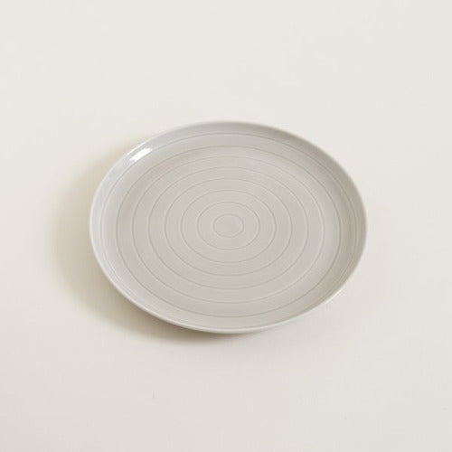 Porcelain Flat Plate 27cm Beat Gray Glossy 2