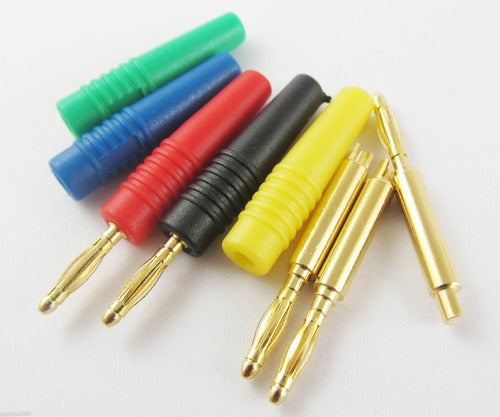 5 X 5 Colores HQ 2mm PVC Suave Tubo Conector De Banana Oro S 0